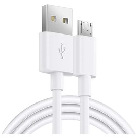USB Micro Charging Cord 6.6ft Fit for Simplehuman Mirror 5" 8" Round Lighted Makeup Mirror - Black (White)