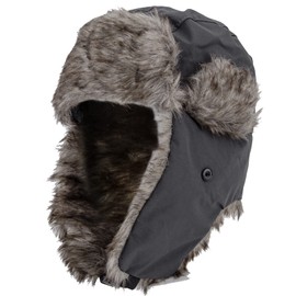 NONMON Unisex Winter Aviator Hat with Ear Flaps, Warm Faux Fur Bomber Hat Women Men Trapper Hat Waterproof Snowproof Windproof for Skiing Outdoor Activities, gray