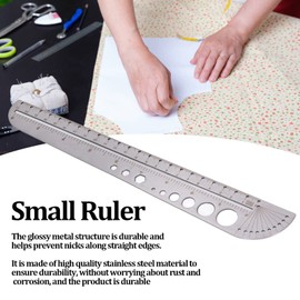 Baxnore Heavy Duty Stainless Steel Ruler, Multifunctional Metal Craft Ruler with Scale for Sewing, Leather, and Office Use