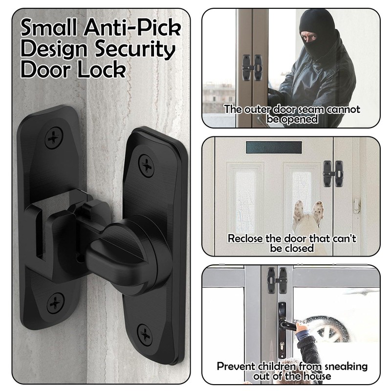 PASDUCHAS 2 PCS Thickened 90/180 Degree Sliding Barn Door Lock,