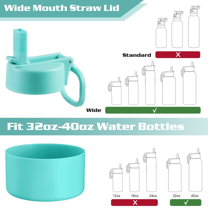 Vmini Wide Mouth Straw Lid and Protective Boot Combo Pack,