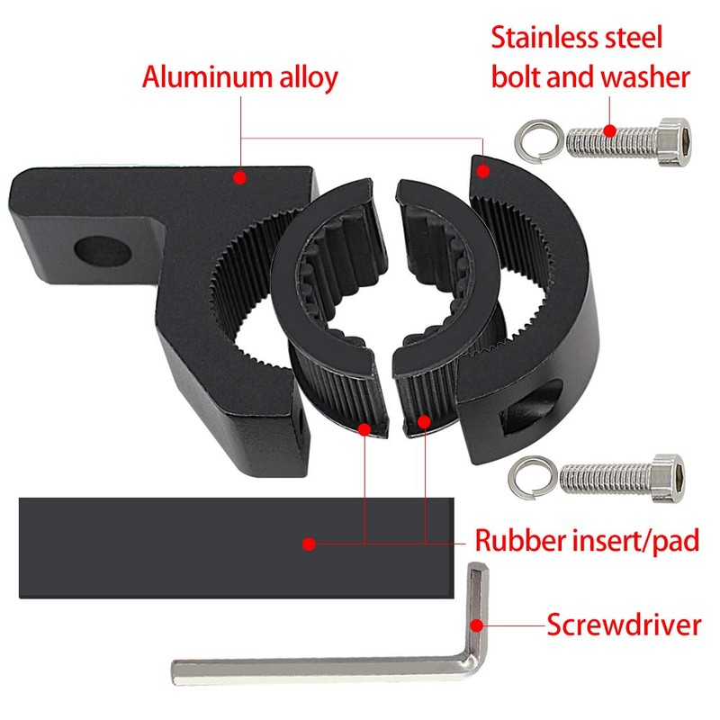 Motorcycle Bull Bar Mounting Bracket 2PCS Horizontal Light Mount Clamp