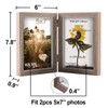 5x7 Picture Frames Double Hinged MDF Wood Grain Shadow Box