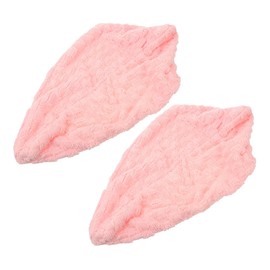 WOONEKY 2pcs Fleece Hair Drying Caps for Women Quick Dry Hair Turban Towels with Non Slip Design Soft Absorbent Wrap for Spa Bathroom Salon Use