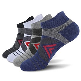 KC-TAHO Men's Sports Compression Socks 4 Pairs 16-23 mmHg with Cotton Cushioned Achilles Tendonitis