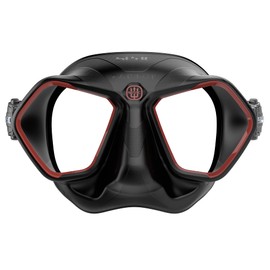 SEAC Unisex-Adult Raptor kleinvolumige Maske zum Freitauchen und Speerfischen, schwarz/rote, Standard
