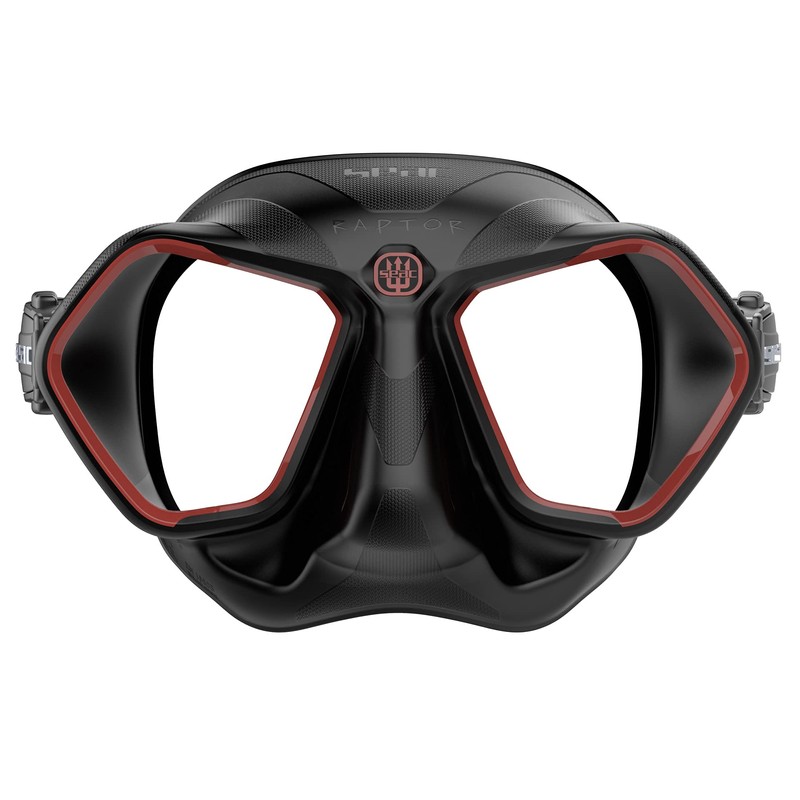 SEAC Unisex-Adult Raptor kleinvolumige Maske zum Freitauchen und Speerfischen, schwarz/rote,