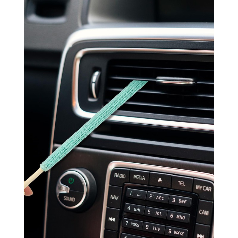 11 PCS Microfiber Detail Duster Sticks, Mini Duster Crevice Cleaning