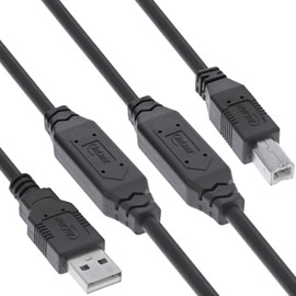 InLine® USB 2.0 Aktiv-Kabel mit Signalverstärkung, USB-A zu USB-B, Druckerkabel Verlängerung, 20m, 34513A