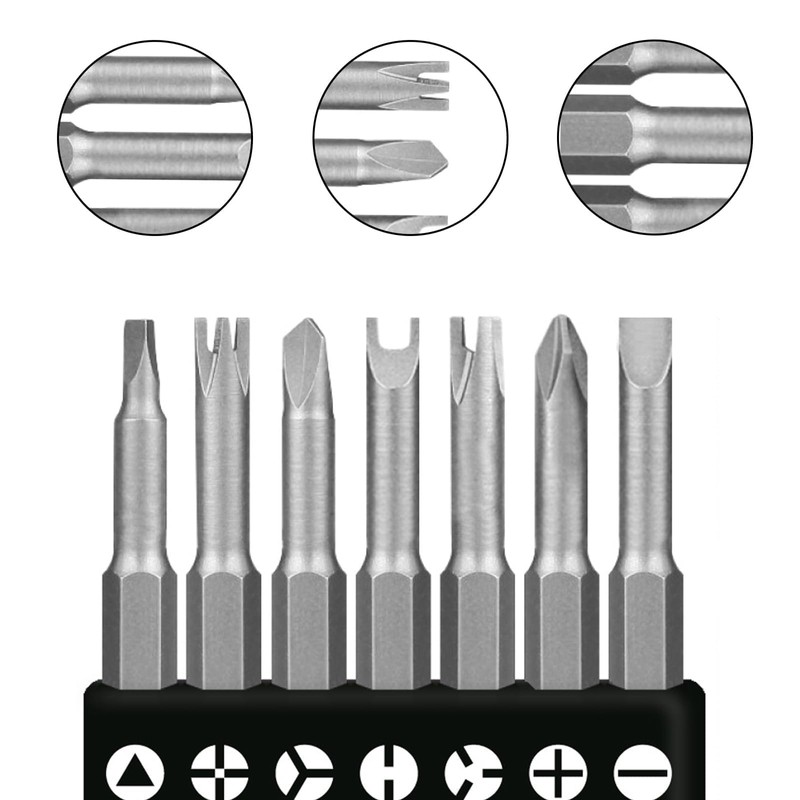 Bamyli 7-Piece Special Shaped Screwdriver Bit Set, 50 mm, Triangle,