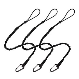 Tool Lanyard，3 Pack Safety Tool Leash，Retractable Bungee Cord with Aluminum Lock Carabiner and Adjustable Loop End, Maximum Weight Limit 13.6KG / 30lb, Fall Restraint with Shock Cord Stopper