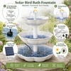 Solar Bird Bath Fountain for Garden Decor – Detachable 3-Tier