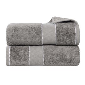 Superior Egypt Produced Giza Cotton Bath Sheet Set, Luxury Oversized, Absorbent Large Body Towels, Soft Quick Drying, Shower, Spa, Hotel, Pool, Home Essentials, Set of 2, Niles Collection, Charcoal