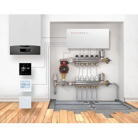 Beok Underfloor Heating Controller 230 V Underfloor Heating Control Smart Home for 8 Room Thermostats and Actuators Digital Actuators for Underfloor Heating Working with Thermostats/Gas Boiler/Pump