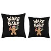 Wake and Bake Gingerbread Rolling Pin Christmas Cookie Throw Pillow