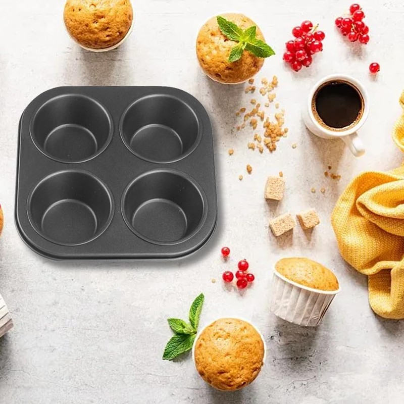 2 Pack Muffin Tray 4 Cup Muffins Pan Non-Stick Cupcake