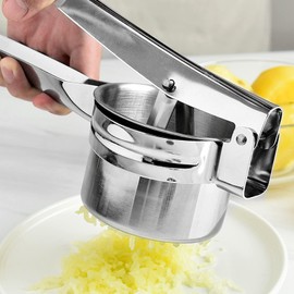 YHSKJCD Manual Potato Ricer, Thickening Stainless Steel Potato Ricers with 3 Hole Discs, Multi-Purpose Potato Masher, for Mashed Potatoes, Baby Food, Juicing, Lemon Squeezing