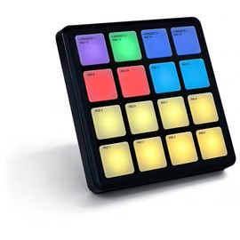 M-VAVE SK16 SMC-PAD Pocket Wireless MIDI Controller, 16 RGB Backlit Drum Pads, USB-C Rechargeable, BT Wireless Portable Pad, 4.1 x 4.1 Inch, Black