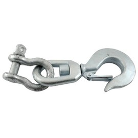 Vestil HOOK-S-10 Steel Swivel Hook with Shackle 10,000 Lb. Capacity Silver
