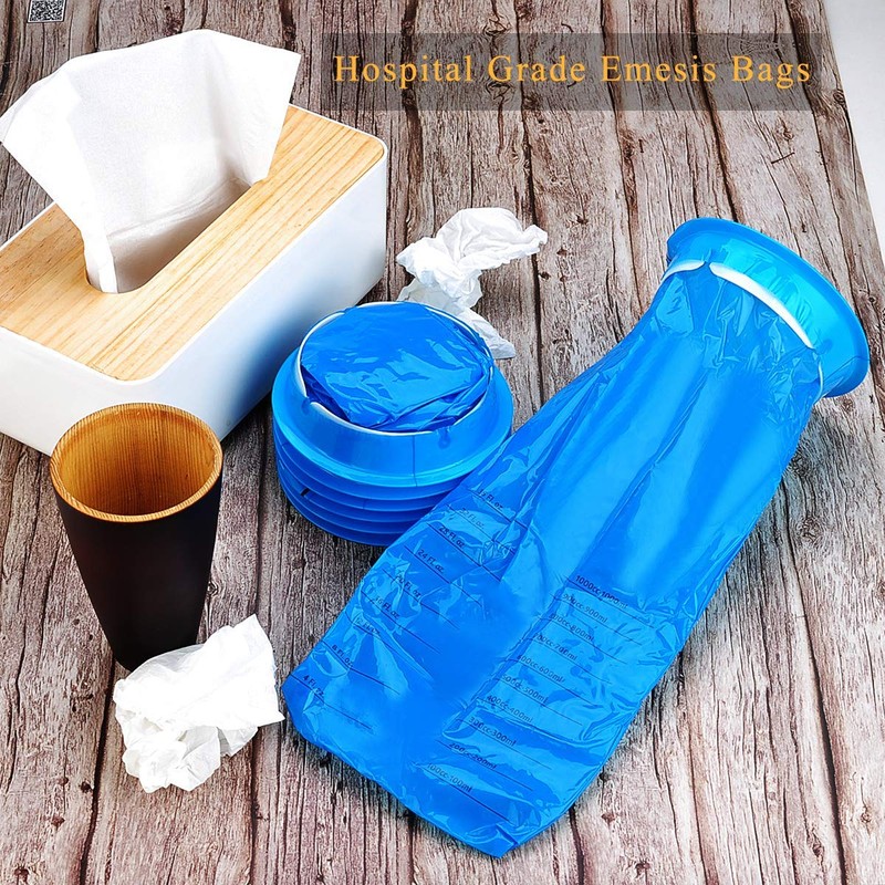 14 Pack Disposable Vomit Bags (Thick), Barf Bags 1000ML Blue,