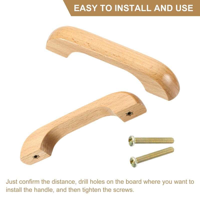 sourcing map 2Pcs Wood Drawer Pulls Handles, U Shaped 96mm/3.78"