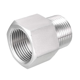 uxcell Pipe Fitting Reducer Adapter 3/4 NPT Male to 3/4 G Female, Stainless Steel for Water Oil Air Pressure Gauge