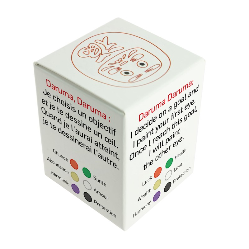 Tierra Zen Daruma Painted Papier Mache, White, 4.5 cm