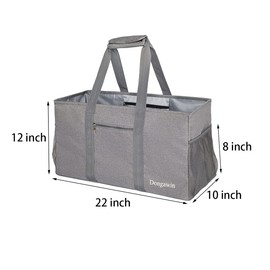 Dongawin Large Utility tote bag,waterproof beach bag,foldable and reusable storage bag,shopping bag,picnic bag,etc. (1pcs, Grey)