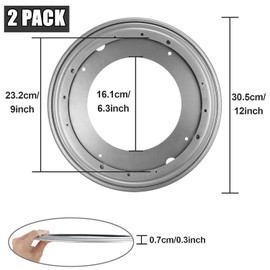 RHBLME 2 Pack Lazy Susan Hardware, 12 Inch 5/16 Thick Turntable Bearings, 1000lbs Load Capacity Heavy Duty Swivel Base for Rotating Table, Kitchen Cabinet