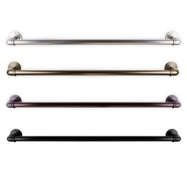A&F Rod Décor - 1 inch Industrial Pipe Design Blackout Adjustable Curtain Rod 84-120 inch - Antique Brass