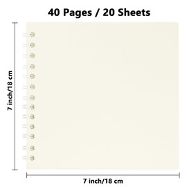 Yopih DIY Scrapbook Album 18x18 cm Hardcover Kraft Paper Scrap Book with 20 Sheets Memory Book for Family and Wedding Photography, Beige