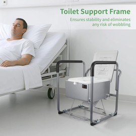 Modiwell Dry Flush Toilet Safety Rails, Heavy Duty Toilet Frame for Elderly Seniors Handicap & Disabled, Pregnant, Injury, Surgery, Fits for Modiwell Toilets