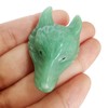 Lovionus89 Natural Green Aventurine Wolf Head Stone Statue, Mini 40