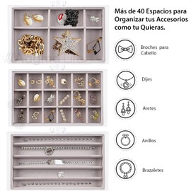 MAGMALIFE - Magma Life Joyero de Acrílico con 5 Cajones: Elegante Organizador que Combina Funcionalidad y Estilo, con Espacios Específicos para Collares, Anillos y Pulseras ¡Todo en un solo Espacio