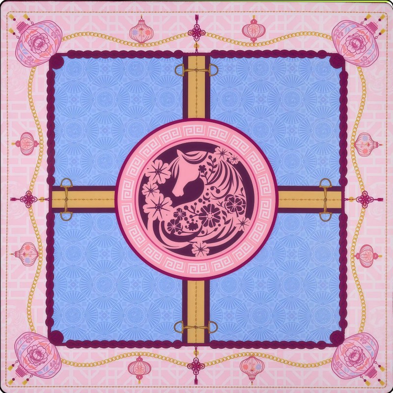 Hand-Painted Modern Non-Slip Noise Reduction Polyester Mahjong Mat with Custom