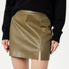 The Drop Women's Aiden Vegan Leather A-line Mini Skirt, Capers