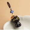 WOWTAC Cute Cartoon Cat Keychain Pendant Cat Toy Keychain, Ebony