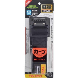 Tajima New Standard Safety Belt Body Belt S Black BABCS110-BK Length 43.3 inches (110 cm) Curve Shape Fits Easy to Use with Leather Gloves Lightweight Aluminum Finger Black Buckle, Extra Thick Nylon Belt with Strong Waist, S Size Fits Women and Fine Body