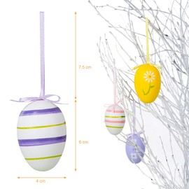 NALER Easter Ornaments Easter Eggs Colorful Eggs Set of 12 Paint Easter Eggs Decoration Decoration Easter Goods Miscellaneous Props Toy Party
