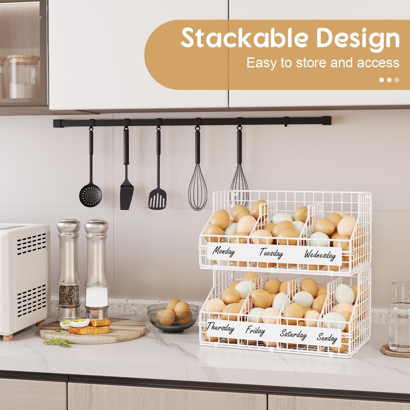keomaisyto Fresh Egg Holder with 5 Dividers to Separate Eggs