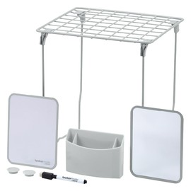 LockerMate by Bostitch 7-Piece Locker Organizer Kit, Includes Locker Shelf, Mirror, Whiteboard, Storage Cup & Dry Erase Marker - Gray