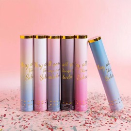 6 Pack 12 Inch Confetti Poppers, Multicolor Biodegradable Paper Confetti Cannon for Weddings, Birthdays, Graduation Launches 16ft High