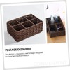 WOONEKY Compartment Woven Basket Organizer Versatile Storage for Cosmetics Remote