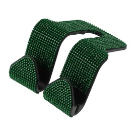 HEROFFIX 1 Pcs for Purses and Bags, Mobile Phone Holder Car Seat Headrest Hook Sturdy Car Seat Back Organizer Hooks Green ABS Rhinestone 2.44"x3.11"