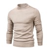 Cooleep Men's Turtleneck Pullover Solid Long Sleeve Warm Pullover Winter