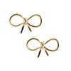 Spinningdaisy Handmade High Gloss Tiny Bow Earrings Gold