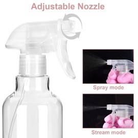 LANBEAUTIFY Plastic Spray Bottles - Spray Bottles for Cleaning,16.9oz/2Pack,Empty Spray Bottle for Plants, Pet, Hair - Mist/Stream Spray Bottles-Refillable spray bottle (Clear, 16.9oz)