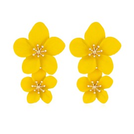 Pink Flower Dangle Earrings for Women Cute Pearl Leaf Sakura Leaf Earrings Fairy Statement Summer Refreshing Seaside Idyllic Holiday Earrings… (style 16)