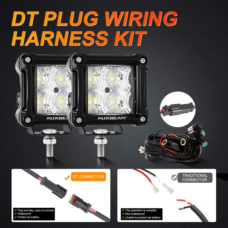Auxbeam FA Series 3 Inch LED Pods Flood Beam 40W