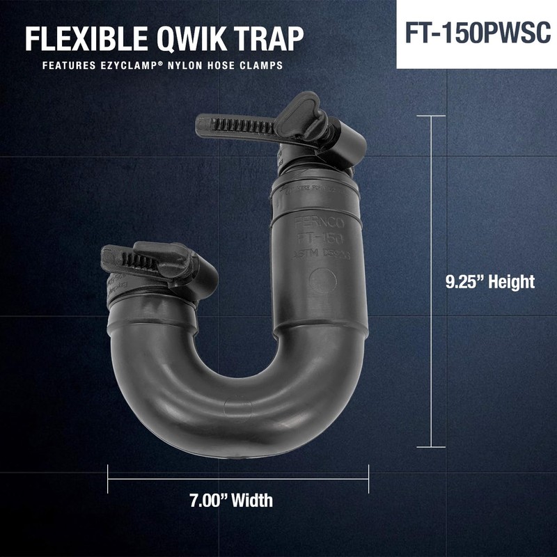 Fernco Qwik Trap Adapter Connects 1.25-inch or 1.5-inch Sink Tailpiece